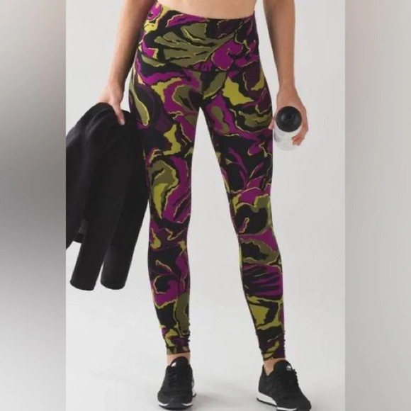 Lululemon Wunder Under Pant Hi-Rise Boom Bloom Chartreuse Green Aurora 6 - Picture 1 of 8